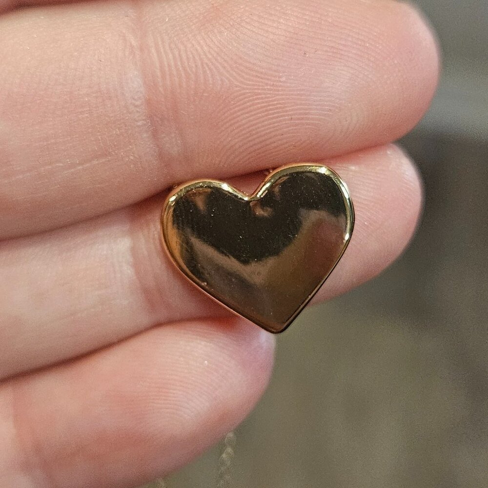 Small Dainty Lightweight Gold Heart Pendant Necklace